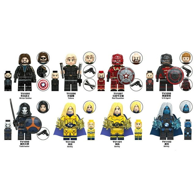 SwiftBricks 8PCS/Set Thunderbolts Minifigure Set – Includes Winder Soilder Sebtry, and the Red Guardian, Fun Battle Toy for Boys