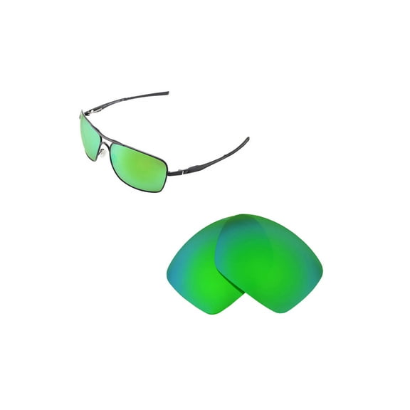 Walleva Emerald Polarized Replacement Lenses for Oakley Plaintiff Squared Sunglasses