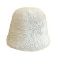 thumbnail image 1 of Bucket Hat Fluffy Chill-proof Light-weight Solid Color Fisherman Cap for Women, 1 of 10