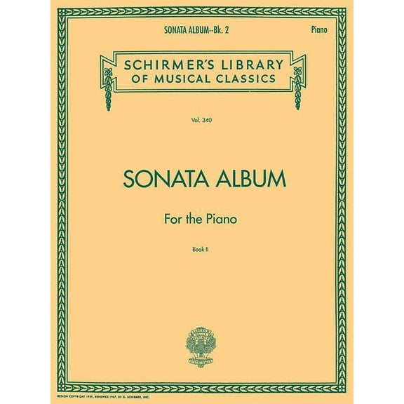 Sonata Album for the Piano - Book 2: Schirmer Library of Classics Volume 340, (Paperback)
