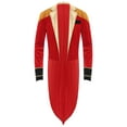 thumbnail image 3 of Doomiva Men's Circus Showman Tailcoat Jacket Halloween Dress Up Ring Master Costume Velvet Coat Red S, 3 of 6