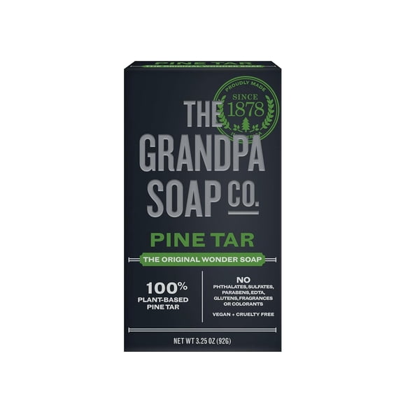 Grandpas Wonder Pine Lathers White Tar Bath Bar Soap - 3.25 Oz