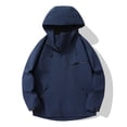thumbnail image 2 of Rain Jacket for Women Men Plain Basic Windproof Waterproof Zip Up Hooded Jacket with Pockets Windbreaker Outerwear, 2 of 7