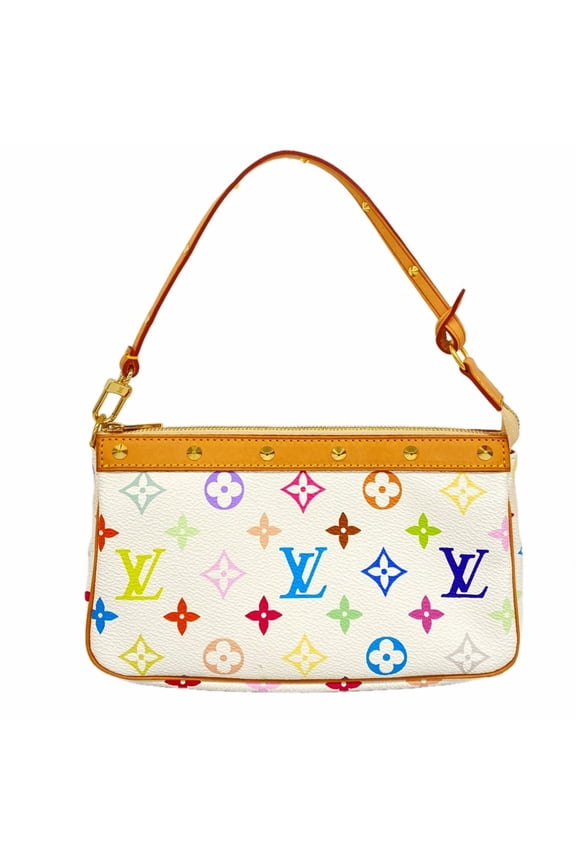 Pre-Owned Louis Vuitton Bag/Pouch Monogram Multicolor Pochette Accessoires M92649 Blanc Women's