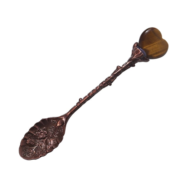 asddcavvf Natural Heart Spoon Long Handle Ice Coffee Dessert Spoon Stirring Spoon Oval Table Runner