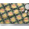 thumbnail image 1 of Soimoi Black Cotton Cambric Fabric Flamingo & Bird Print Fabric by the Yard 58 Inch Wide, 1 of 3