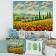 thumbnail image 2 of Designart 'Beautiful Landscape With Poppies Flowers By Riverside' Traditional Framed Canvas Wall Art Print, 2 of 5