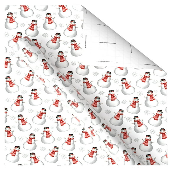 Multicolor Snowmen Christmas Wrapping Paper, 30 sq ft, by Holiday Time