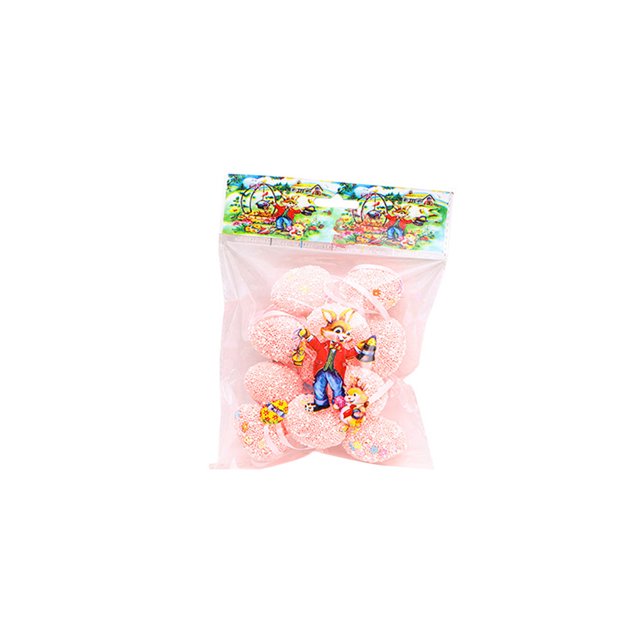 Huevos de Pascua coloridos pintados a mano Toystoory 12 Uds decoraciones cinta colgante DIY adornos hogar Rosa