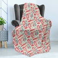 thumbnail image 4 of London Soft Flannel Fleece Throw Blanket, Popular British Culture Elements Retro Colors Flag Patterned Hearts, Cozy Plush for Indoor and Outdoor Use, 50" x 60", Dark Coral Bluegrey, by Ambesonne, 4 of 5