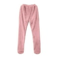 thumbnail image 5 of KHONTS Women's Plush Fleece Footed Pajama Pants Comfy Soft Winter Casual Home Trousers Hot Pink XL, 5 of 5