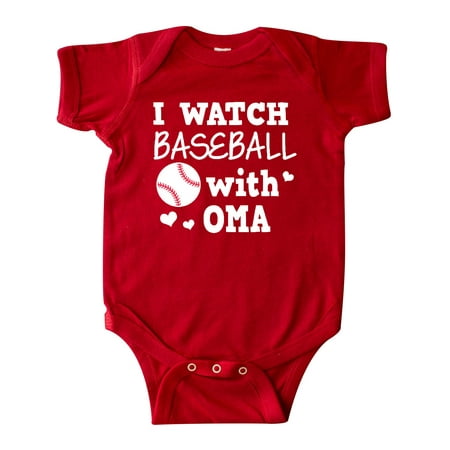 

Inktastic I Watch Baseball with My Oma Gift Baby Boy or Baby Girl Bodysuit