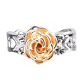 thumbnail image 2 of Opvise Elegant Two Tone Women Rose Flower Hollow Band Finger Ring Wedding Jewelry Gift, 2 of 7