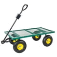 thumbnail image 5 of LuckyNote 4-in-1 Oversized Steel Dump Garden Cart, 880lbs Pullable Mesh Metal Cart, All-Terrain Utility Wagon, Green, 5 of 9