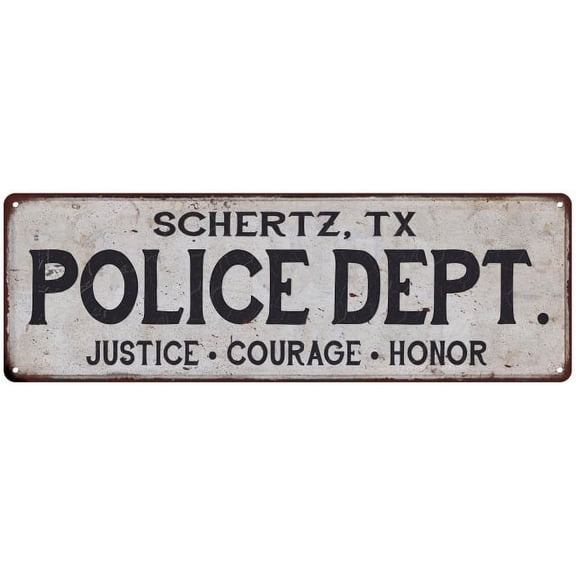 SCHERTZ, TX POLICE DEPT. Home Decor Metal Sign Gift 6x18 106180012990