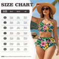 thumbnail image 6 of Garronmavis Women's High Waisted Bikini Set Twist Front Tummy Control 2 Piece Swimsuits Tropical Floral Crisscross Tie Back Bathing Suit with Side Tie Bottoms, 6 of 6
