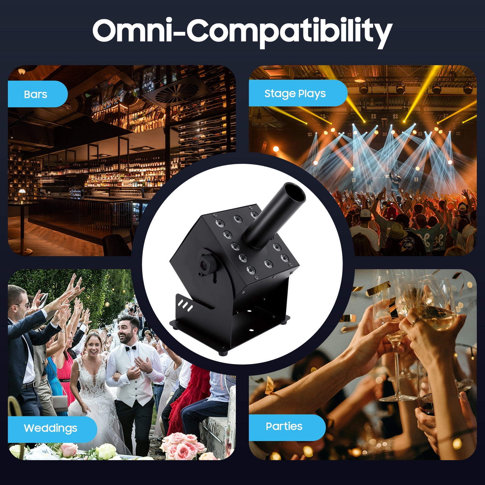 1 PCS Smoke Machine for bars, banquets, weddings, dances, hotels, light parties, holidays,  Fog Machine, CO₂ Air Column Machine, Black