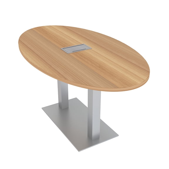 3X6 Oval Conference Room Table Metal Base Electrical Unit Clearance