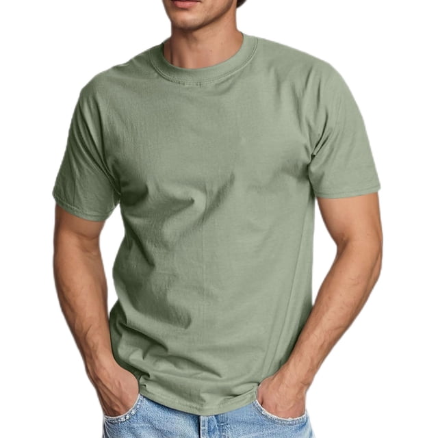Diufon Mens Shirts Casual Business Short Sleeve Button Up Lapel Tops Solid Color Basic Vacation Golf Top