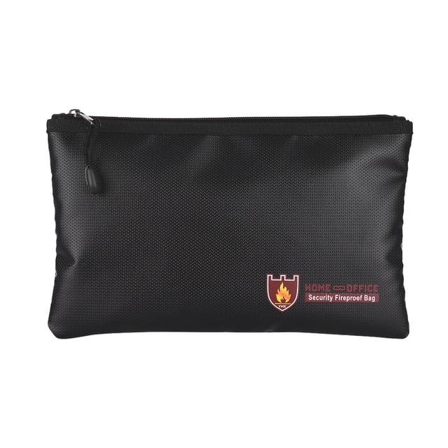 CUITING Fireproof Document Bag Silicone Coated Fiberglass Money Bag Pouch Holder Water Fire Resistant with Zipper Closure Storage for File Jewelry Valuables Small Size