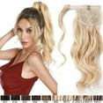 thumbnail image 2 of SEGO Ponytail Extension Human Hair Clip in Hair Extension Wrap Around on Pony Tail Hairpiece Thick Corn Wave Wavy with Comb Magic Paste, 2 of 8