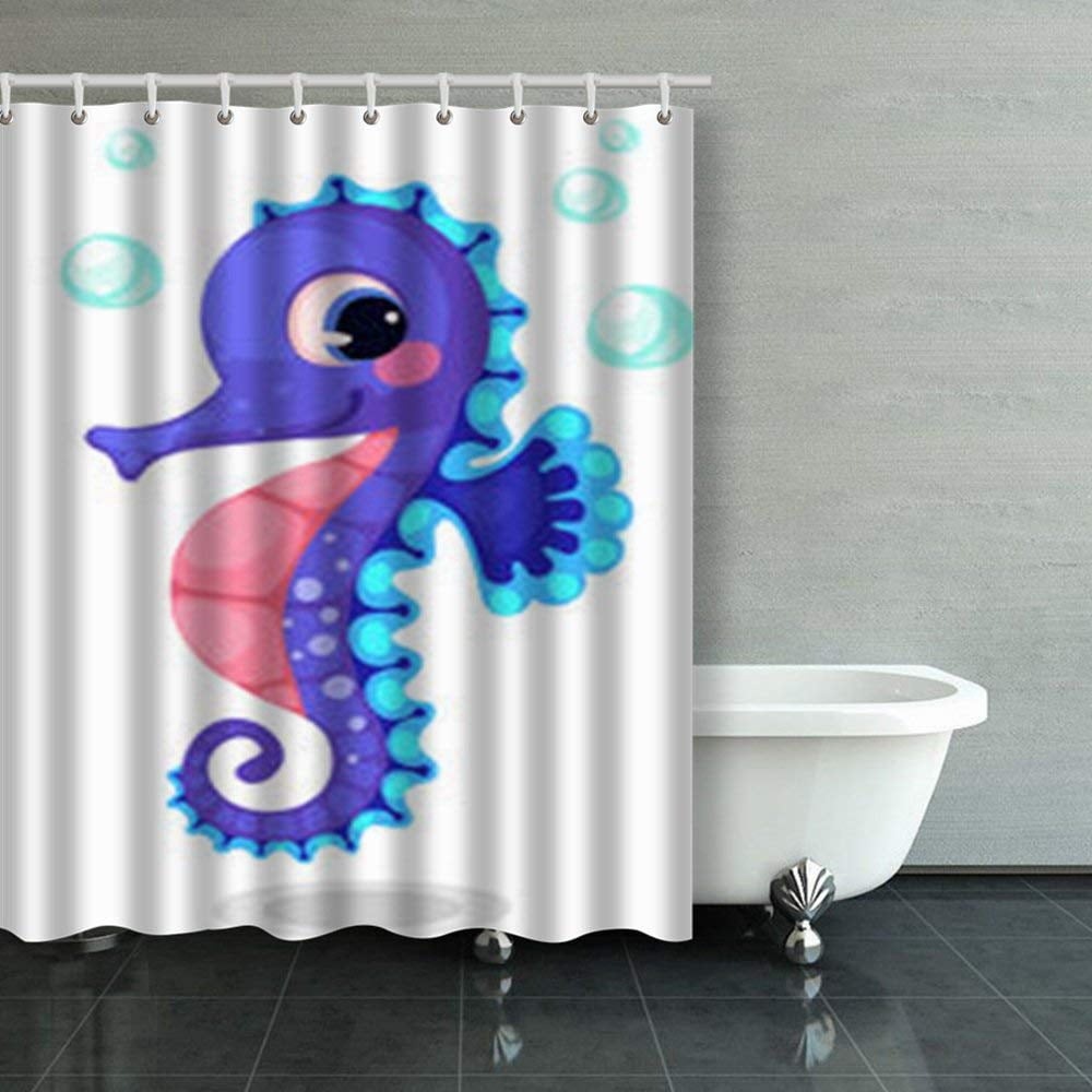 BSDHOME Beautiful Seahorse Seahorses Shower Curtains Bathroom Curtain