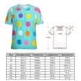 thumbnail image 2 of Colorful Dots T-Shirt O Neck Retro Print Big Size T-Shirts Short Sleeve Tees Womens Pretty Design, 2 of 5