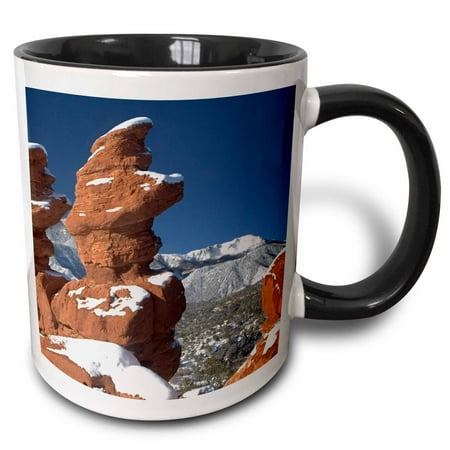 

3dRose Siamese Twins and Pikes Peak - Two Tone Black Mug 11-ounce