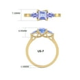 thumbnail image 4 of Pear and Princess Cut Natural Tanzanite Gemstone Ring in 14K Yellow Gold (Size: 8), 4 of 6