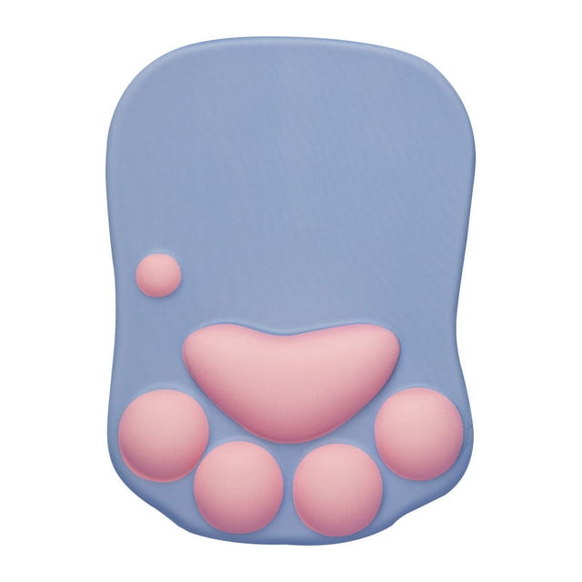 Diseño de pata de gato 3D, alfombrilla de ratón, para computadora, para estudio, oficina y hogar (azul)