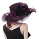 thumbnail image 3 of SAYOO Sombrero de mujer elegante tela de malla plegada con flores adornadas con cornisa ancha SAYOO  moda, 3 of 4