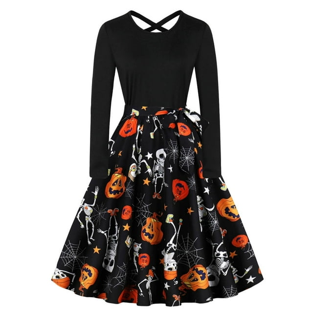WILLBEST Robes pour Femmes Vintage Manches Longues Soirée Bal Robe Longue
