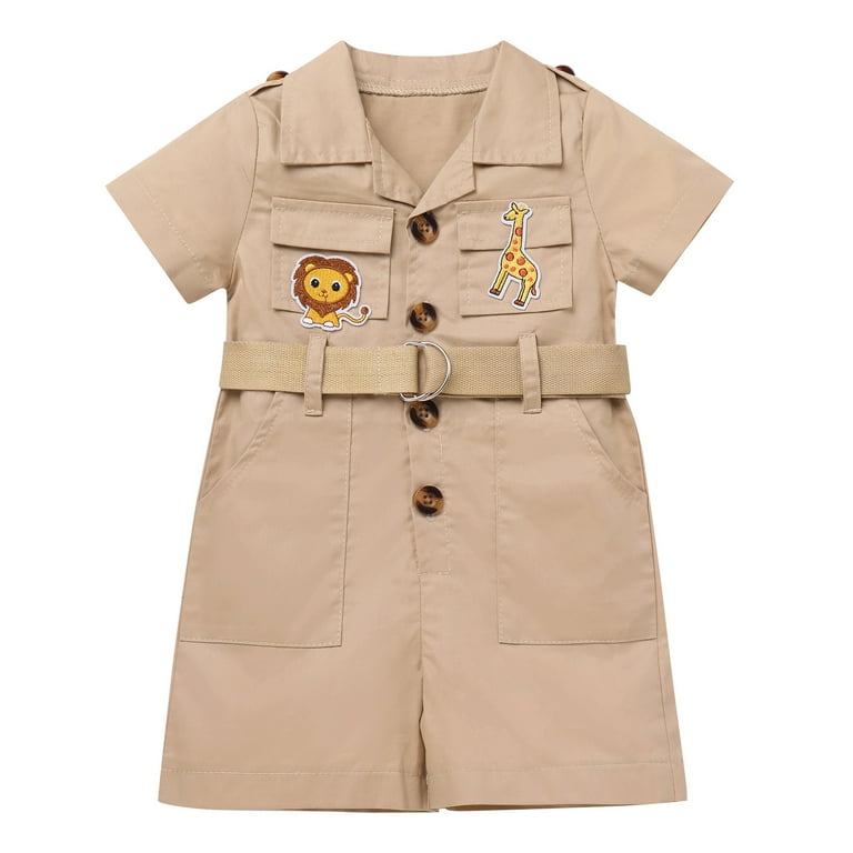 IBTOM CASTLE Toddler Baby Boys Girls Lion Giraffe Birthday Outfit