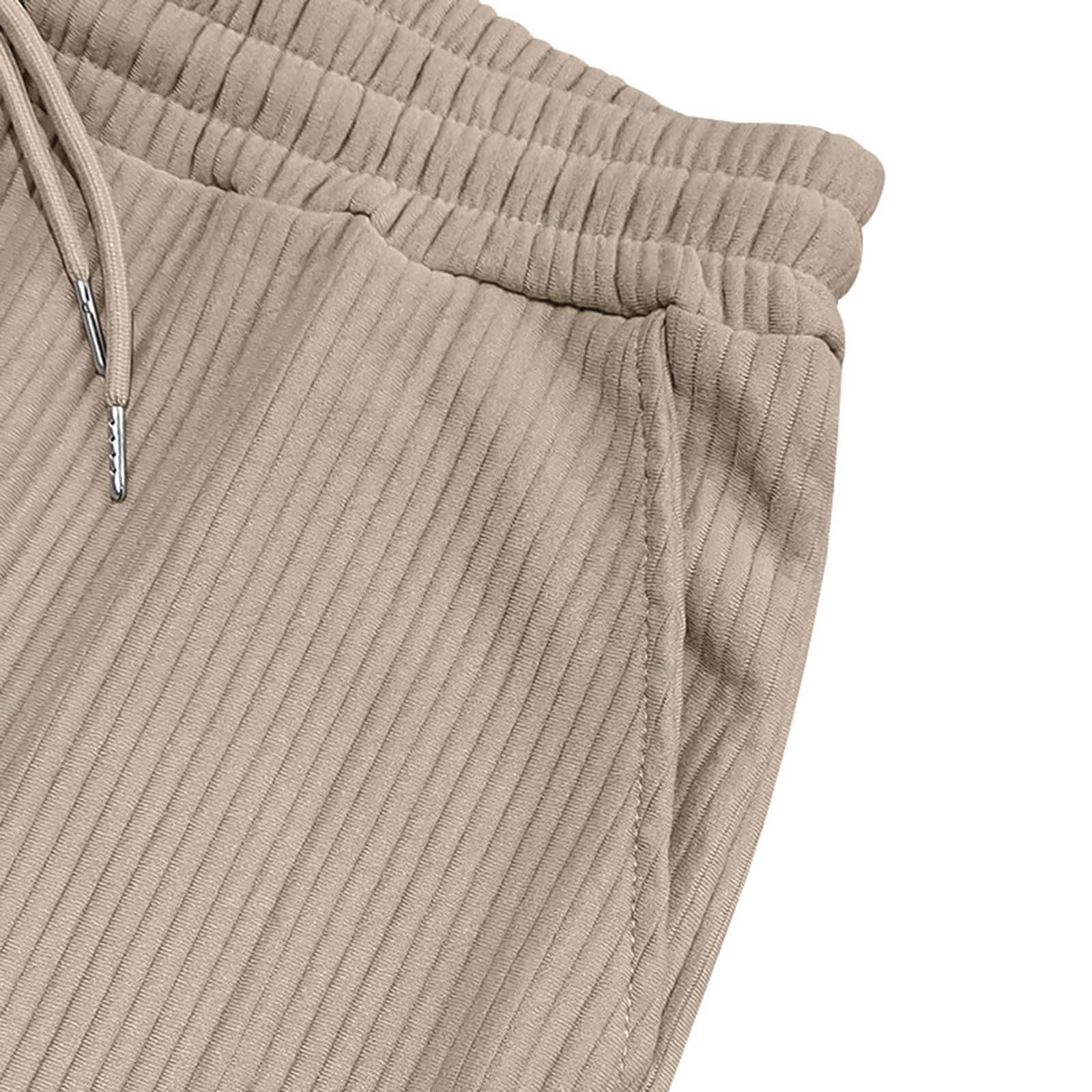 Men's Ribbed Tracksuit Sets Casual Stand Collar Sweatshirt and Straight Leg Sweatpants Suits