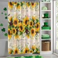 thumbnail image 4 of Shower Curtain, Farmhouse Sunflower Vintage Star Waterproof Shower Curtain Set with Hooks for Bathroom Showers,Stalls and Bathtubs,72x72In Retro Flower Leaves, 4 of 9