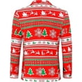 thumbnail image 5 of Men's Christmas Blazer Jacket Xmas Funny Ugly Casual One Button Holiday Suit, Christmas Red, L, 5 of 6