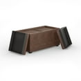 thumbnail image 3 of Simpli Home Avalon 35" Wd. 5 Pc Storage Ottoman in Distressed Chestnut Brown Faux Leather, 3 of 12