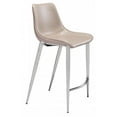 thumbnail image 1 of Zuo 102028 Chaise de Comptoir Magnus, Gris & Argent - Ensemble de 2, 1 of 8