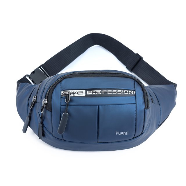 Bolsas de pecho impermeables de nailon para hombre, bolsas de mensajero de cintura con múltiples bolsillos (azul) Likrtyny Para estrenar