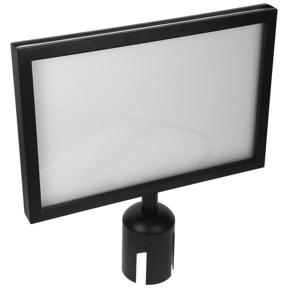 Pawsdot Black Metal Sign Holder for Stanchion Posts Suitable for Airport and Safety Barriers
