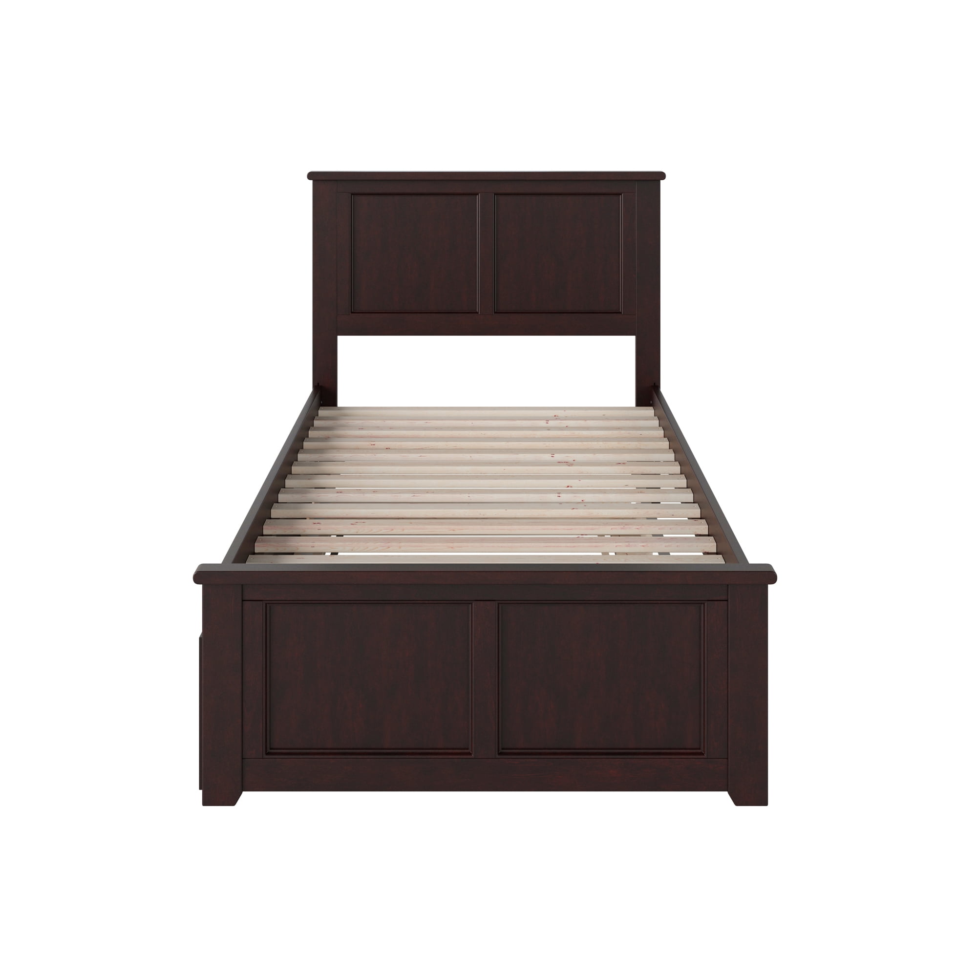AFI Madison Twin Wood Platform Bed with Matching Footboard & Twin Trundle, Espresso