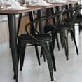 thumbnail image 4 of Flash Furniture Luna Commercial Grade Black Metal Indoor-Outdoor Chair with Arms with Black Poly Resin Wood Seat, 4 of 13