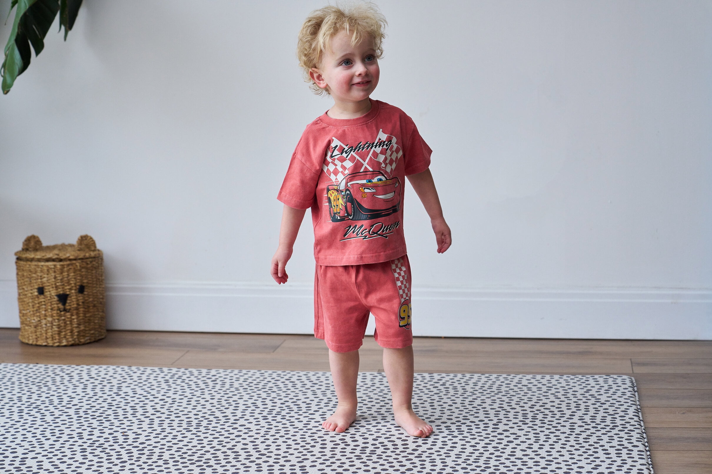 Disney Cars Little Boys' 2-Piece T-Shirt and Shorts Set Mineral Red McQueen