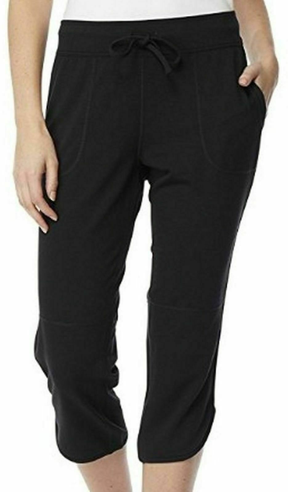32 Degrees - 32 DEGREES Ladies’ Soft Fleece Knit Capri Pants, Black