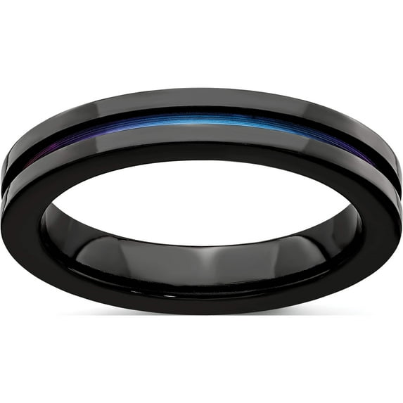 Titanium Edward Mirell Black Ti Anodized 4mm Band (Size 6.5) Made In United States emr173-6.5
