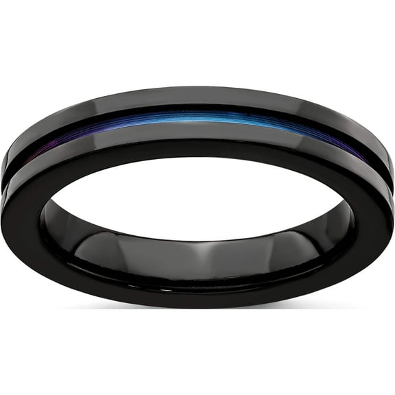 Titanium Edward Mirell Black Ti Anodized 4mm Band (Size 10.5) Made In United States emr173-10.5
