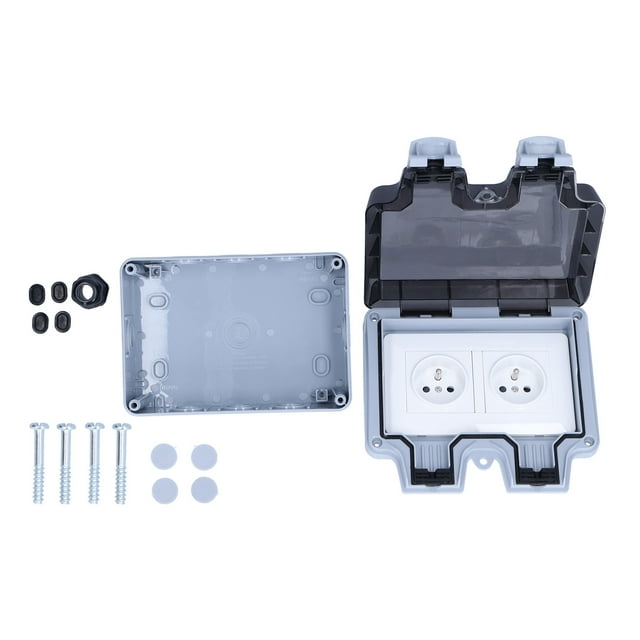 Socket,European Standard Waterproof Socket European Standard Outdoor Wall Socket Waterproof Dual Power Socket Highly Versatile