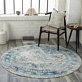 thumbnail image 2 of BoutiqueRugs Inkom Traditional Area Rug - Blue, Light Gray, White - 5'3" Round, 2 of 19