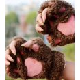 thumbnail image 4 of 2 guantes dobles con garra de gato, guantes con dedos abiertos de dibujos animados lindos en invierno, guantes gruesos de medio dedo con pata de oso (color café) Sincero Electrónica, 4 of 5