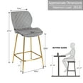 thumbnail image 4 of Duhome Velvet Counter Stools Set of 2 with Gold Metal Legs, Counter Height Bar Stool Upholstered Kitchen Bar Chair, Gray, 4 of 7